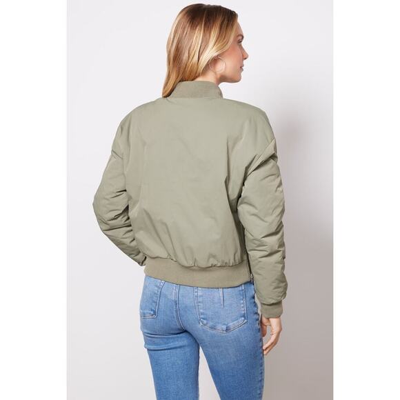 Evereve Flight Bomber Jacket Womens XS in Olive Green - Picture 4 of 13